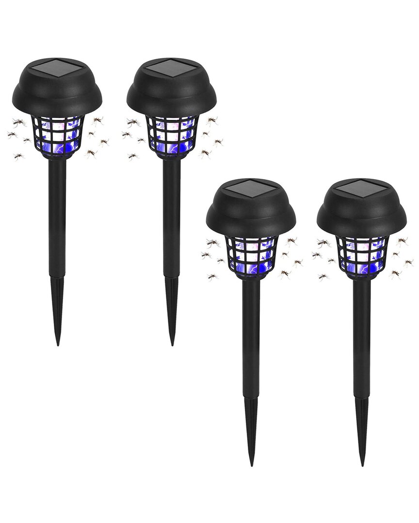 Fresh Fab Finds 4-pack Solar Powered Mosquito Zapper In Black