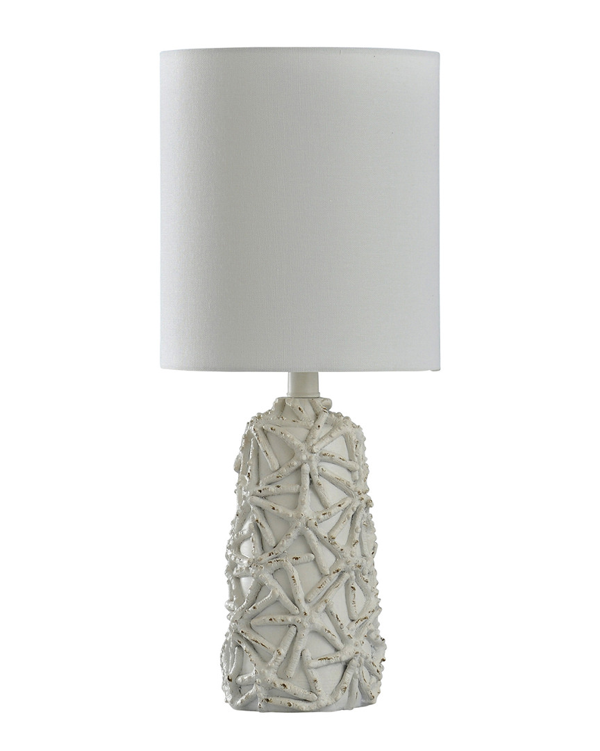 Stylecraft 21in Old White Distress Mini Table Lamp