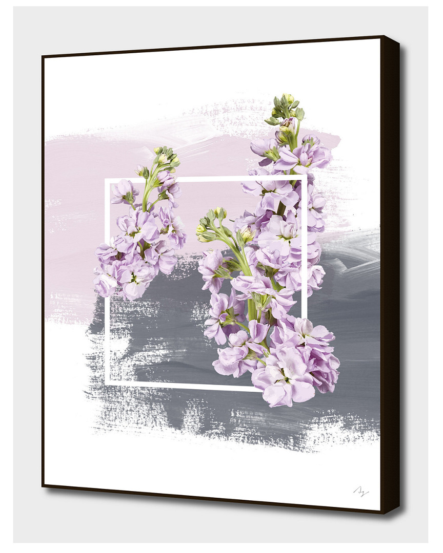 Curioos Framed Lilac On Pink And Grey Brush Strokes