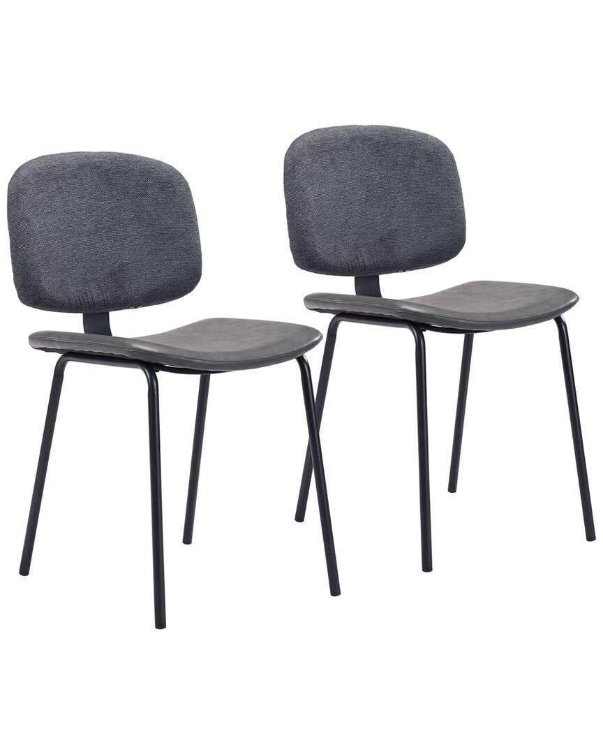 Shop Zuo Modern Worcester Dining Chair (set Of 2) In Grey