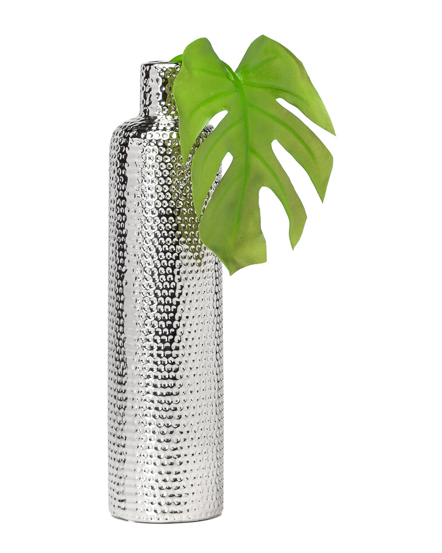 Torre And Tagus Helio Hammered Ceramic 15.5in Tower Bottle Vase