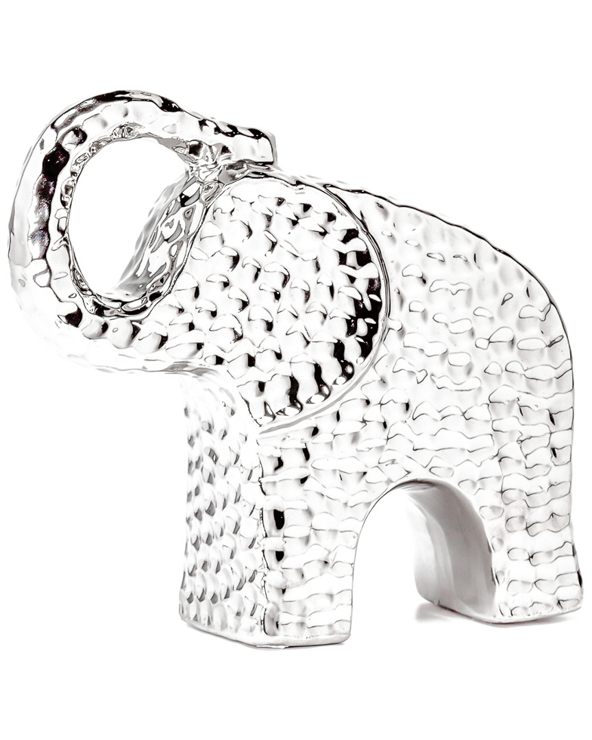 Torre And Tagus 6.5in Bold Hammered Elephant Ceramic Decor Statue