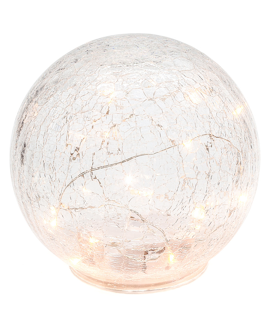 Torre And Tagus Led Sphere 8in Crackle Glass Decor Light
