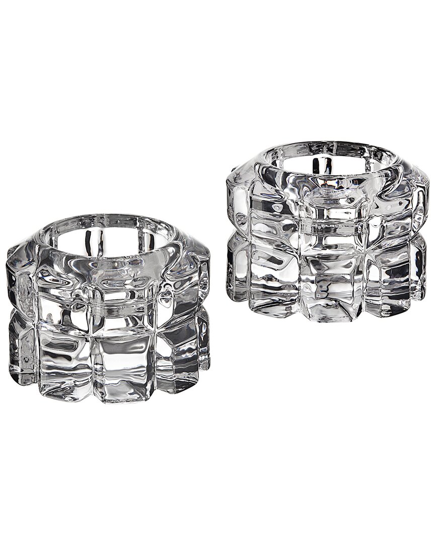 Godinger Diamante Votive Holder Pair In Clear