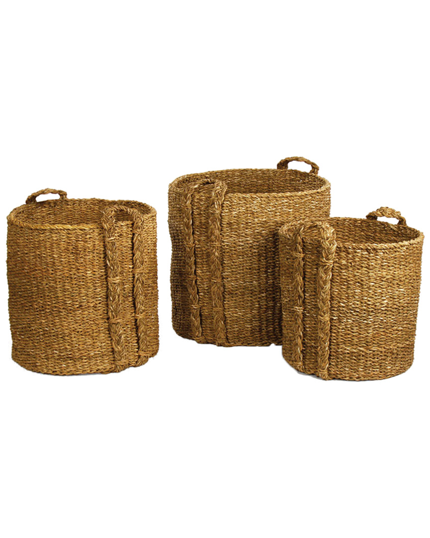 Napa Home & Garden Set Of 3 Seagrass Round Baskets Lg