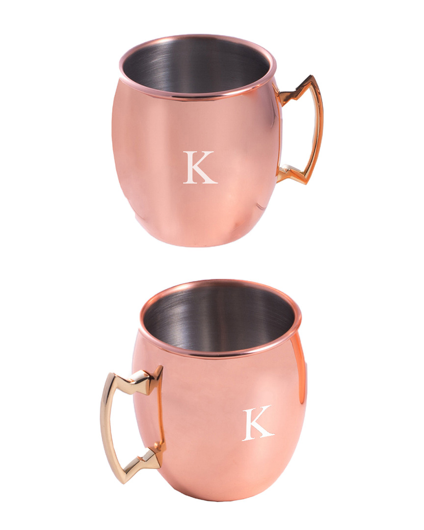 Bey-berk Set Of 2 Copper Finished 20oz Stainless Steel Tankard