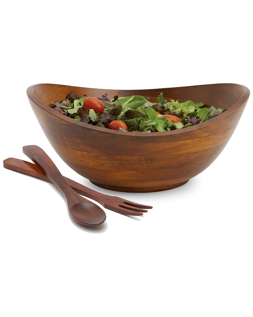 Woodard & Charles Wave Salad Bowl And Servers 3pc Set