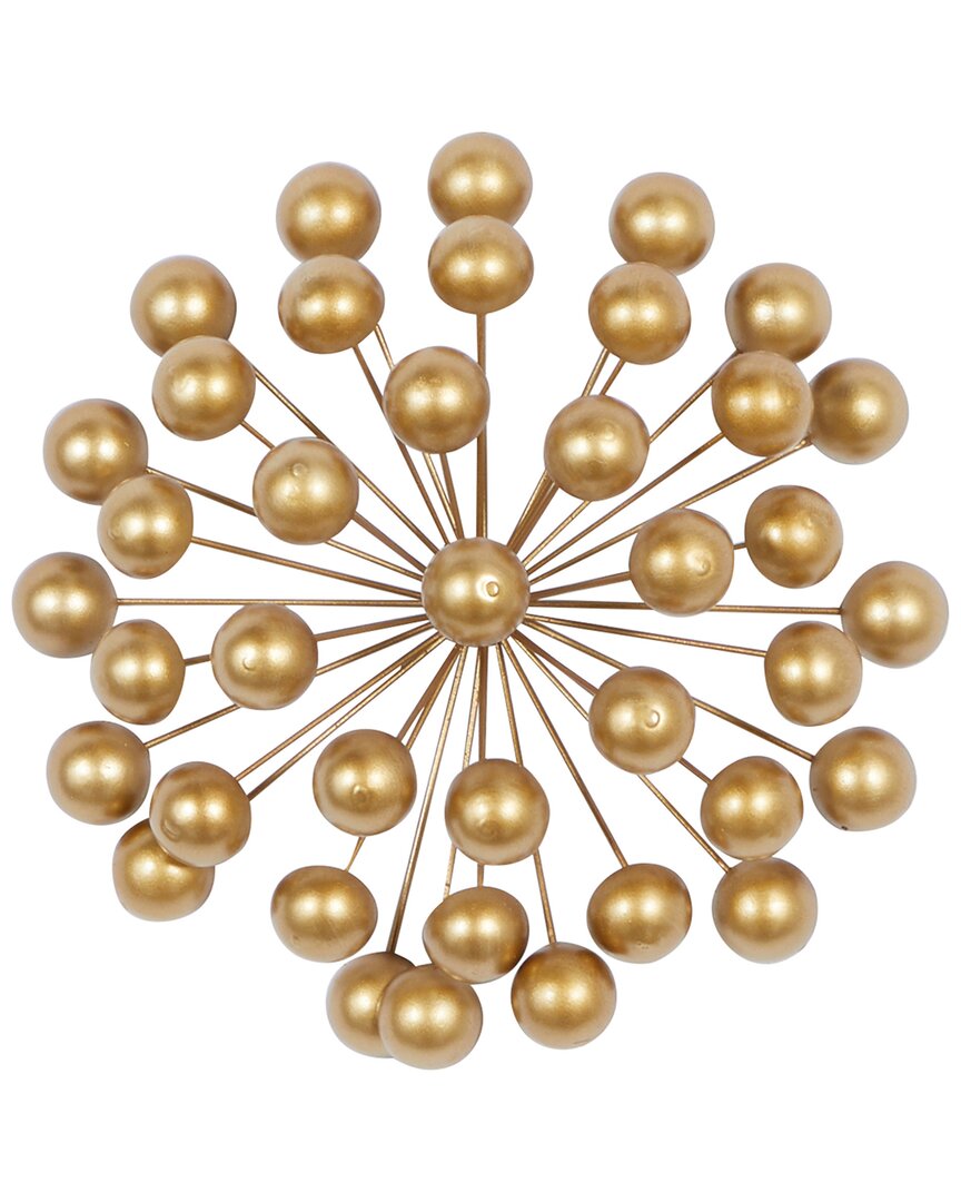 Cosmoliving By Cosmopolitan Starburst Metal Wall  Decor With Orb Detaili In Gold