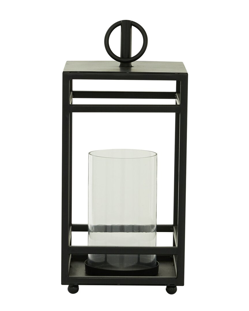 Peyton Lane Black Iron Contemporary Candle Holder Lantern