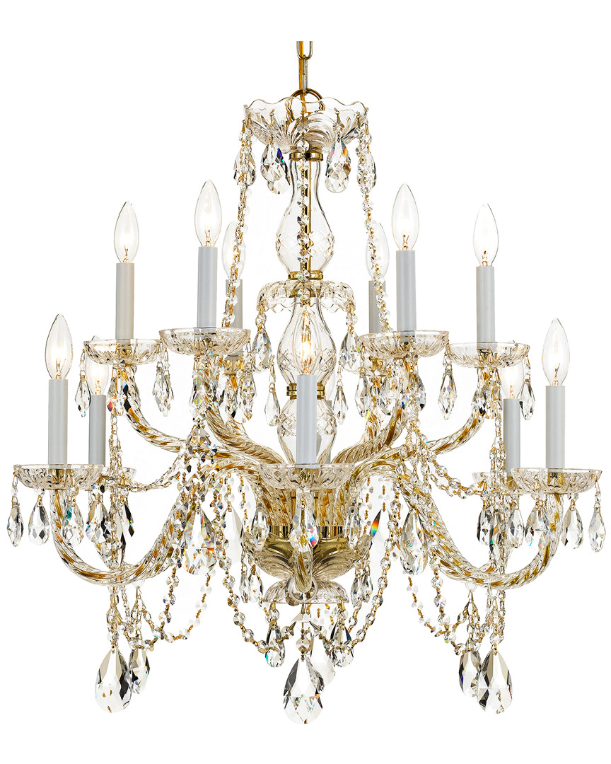 Crystorama 12-light Traditional Crystal Chandelier In Gold