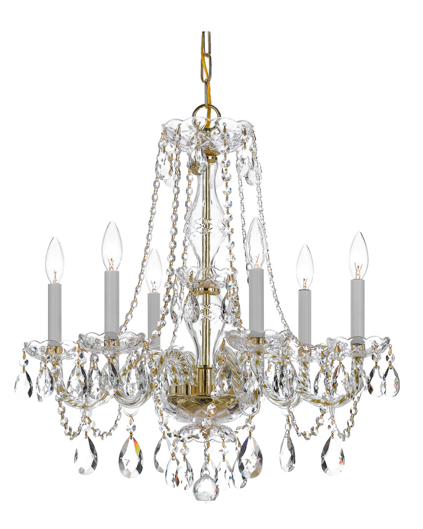 Crystorama 6-light Traditional Crystal Chandelier Swarovski Spectra Crystal In Metallic