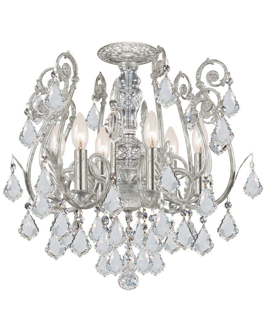 Crystorama 6-light Regis Flush Mount Hand Cut Crystal