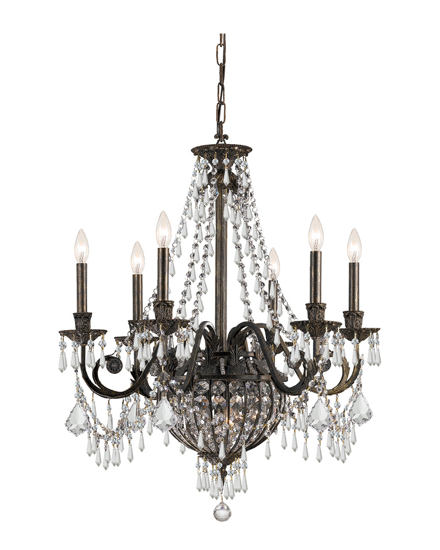 Crystorama 6-light Vanderbilt Chandelier Hand Cut Crystal In Brown