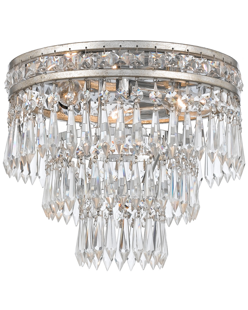 Crystorama 3-light Mercer Flush Mount Hand Cut Crystal