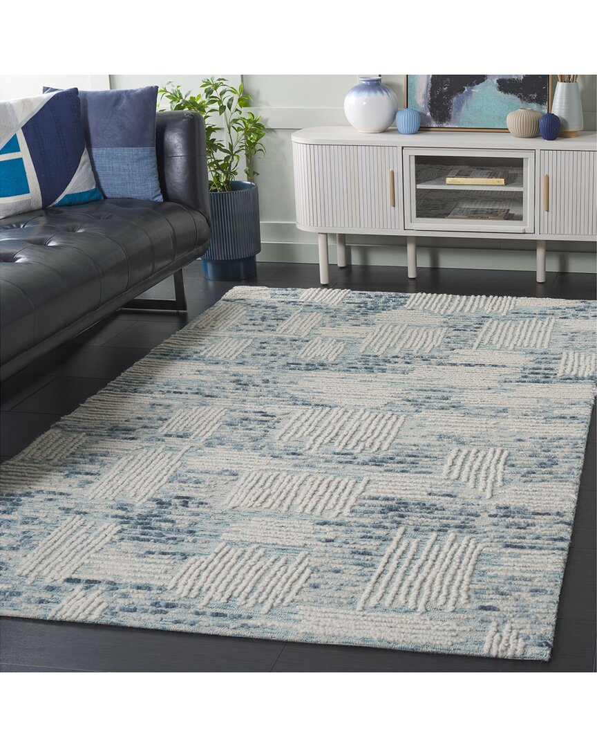 Safavieh Abstract Whitecaps Hand-tufted Wool-blend Rug In Blue