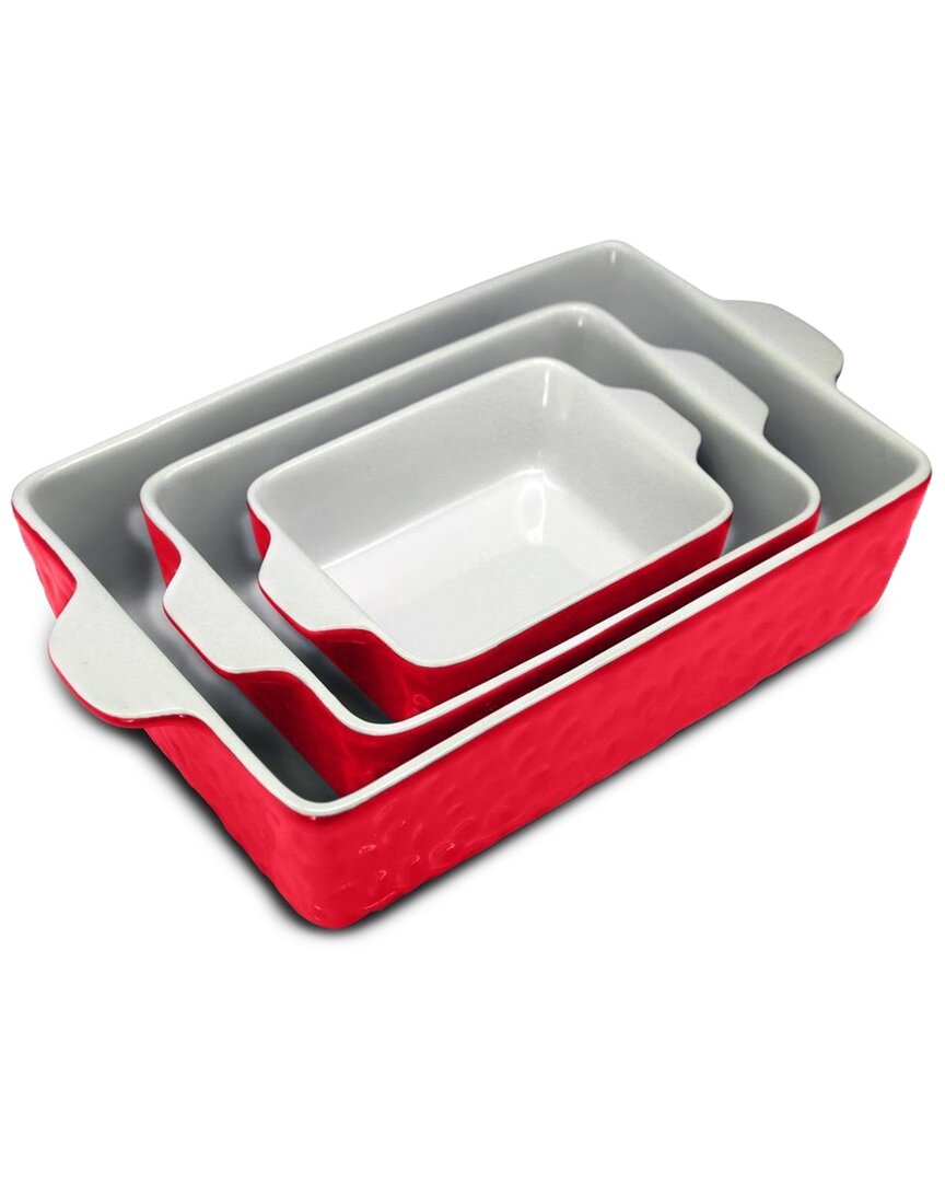 Nutrichef Ceramic Bakeware In Red