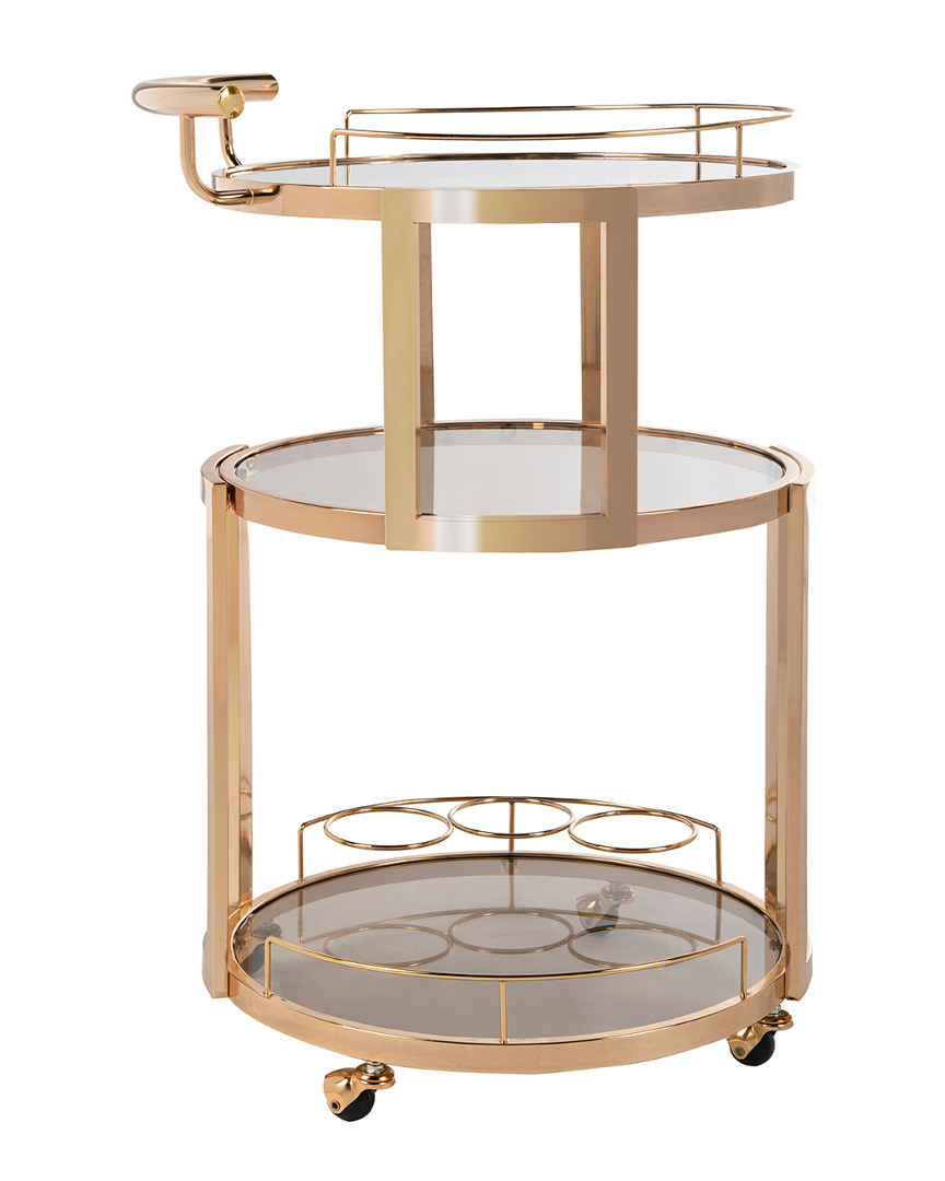 SAFAVIEH SAFAVIEH FURNITURE RIO 3-TIER ROUND BAR CART & WINE RACK