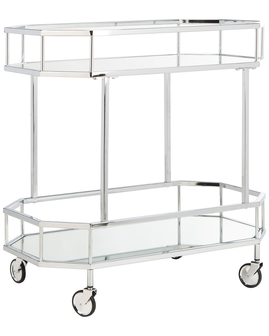 Safavieh Silva 2-tier Octagon Bar Cart In Silver