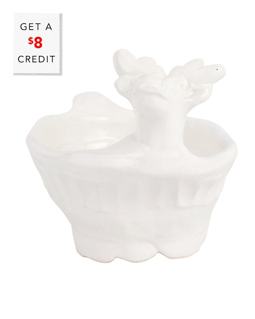 Vietri Pietra Natale Figural Deer Condiment Bowl