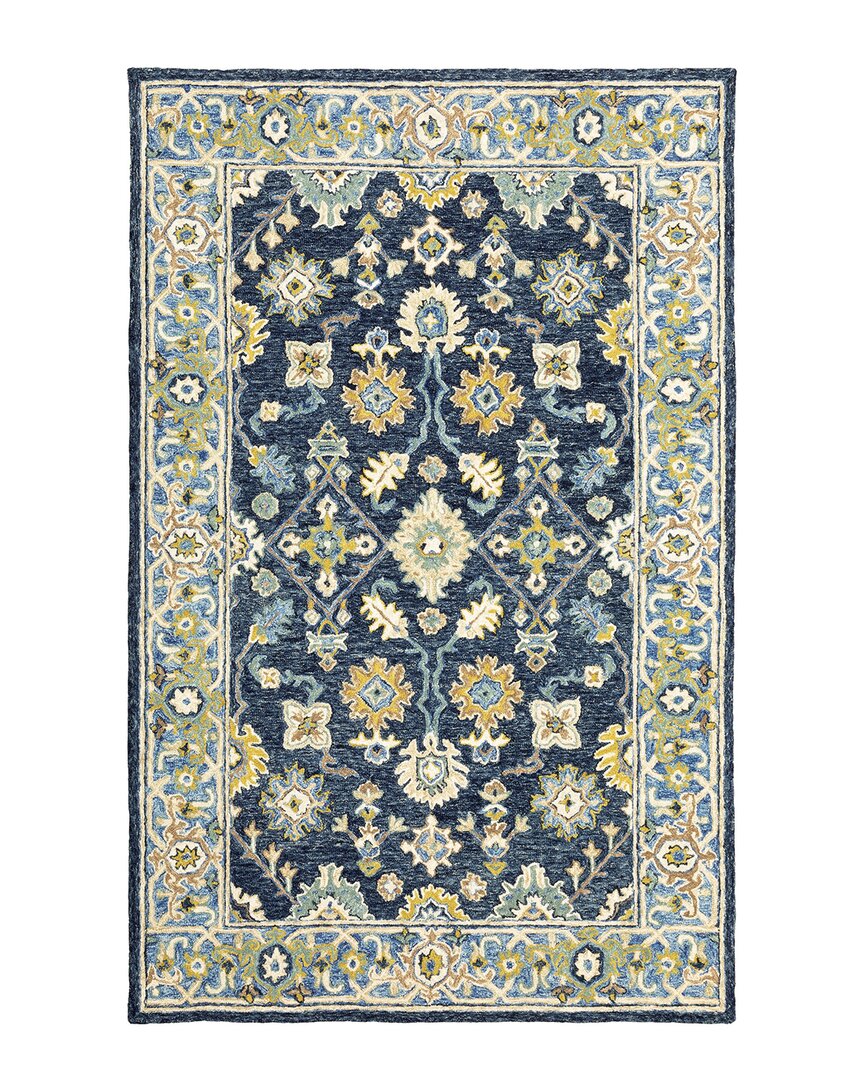Stylehaven Artistry Bohemian Hand-crafted Wool Area Rug In Navy