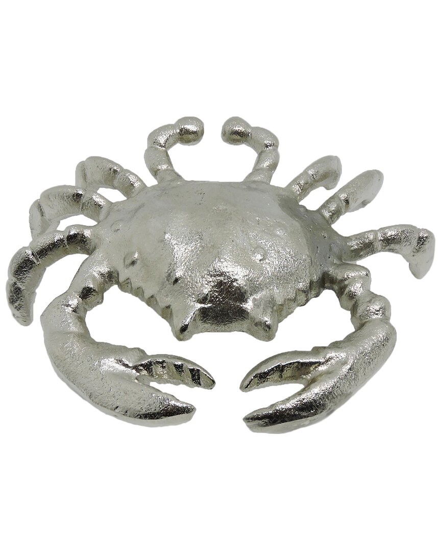 Sagebrook Home 7in Crab Accent In Silver
