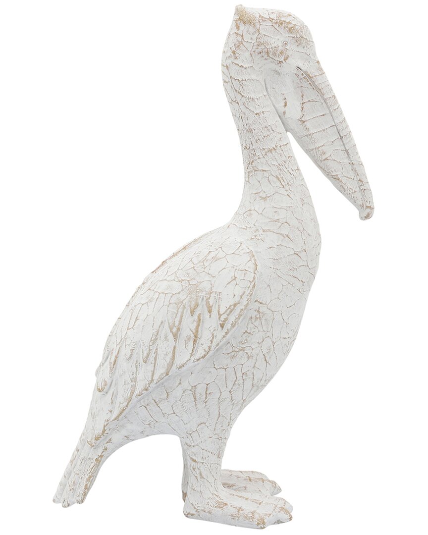 Sagebrook Home 14in Ceramic Standing Pelican In White