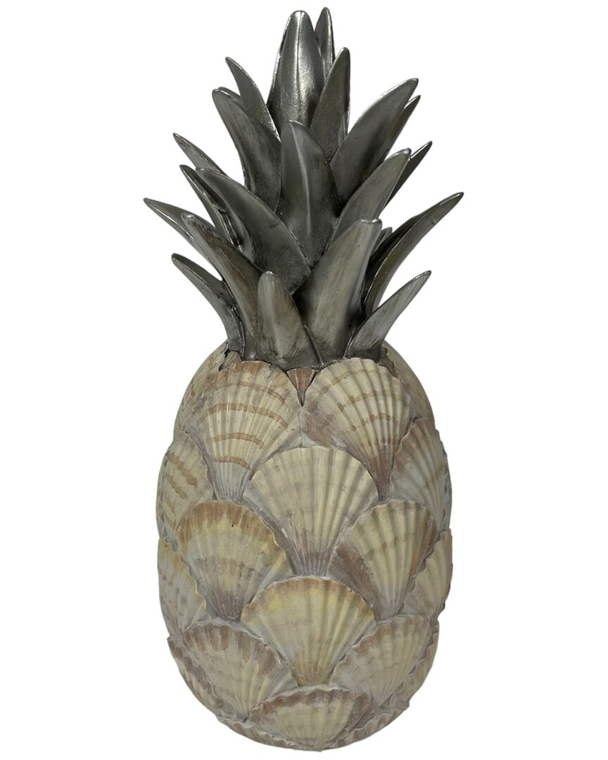 Sagebrook Home 12in Seashell Pineapple Accent In Multicolor