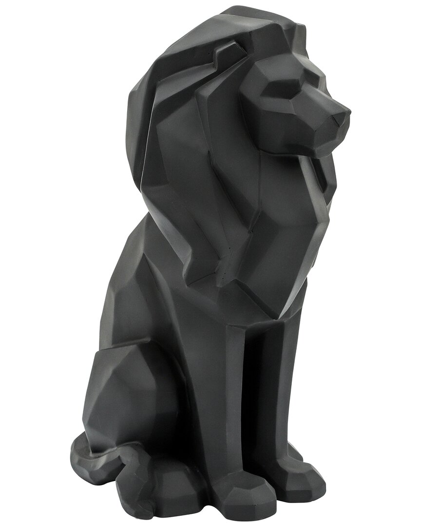 Sagebrook Home 11in Sitting Lion Figure In Black