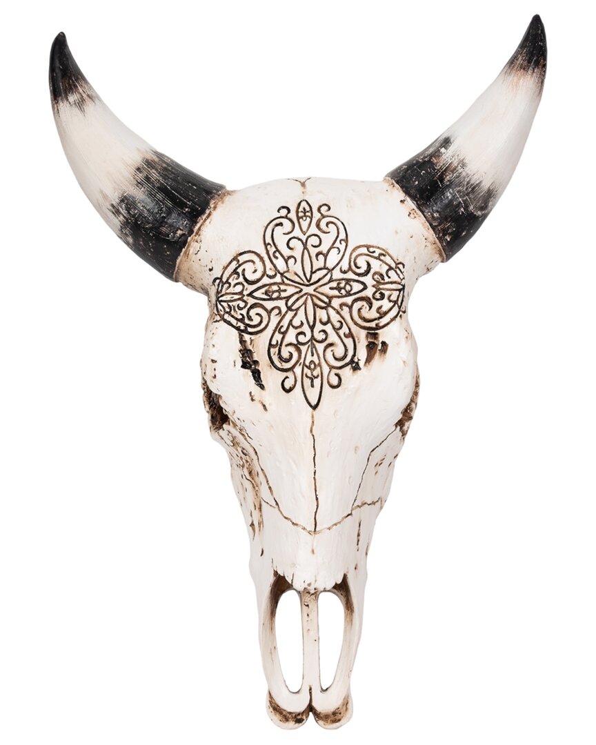 Sagebrook Home 19in Western Bull Skull In Brown