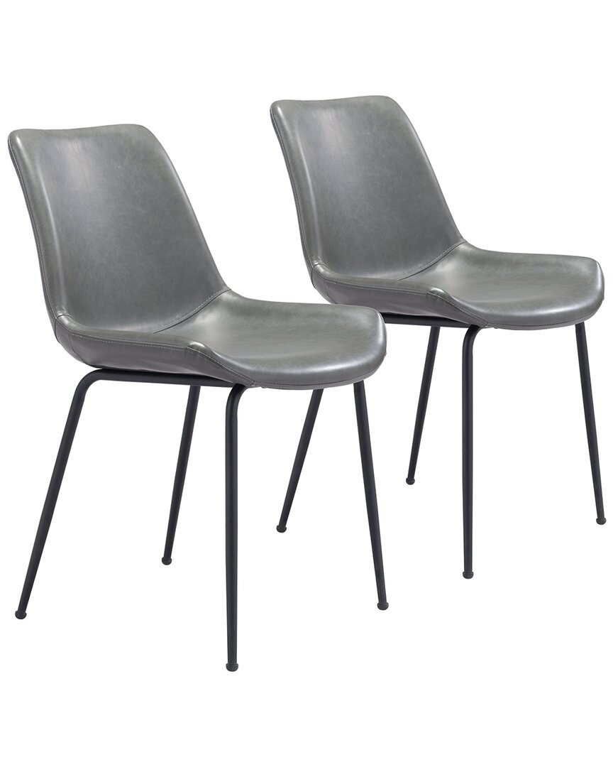 Zuo Modern Byron Dining Chair (set Of 2) In Grey