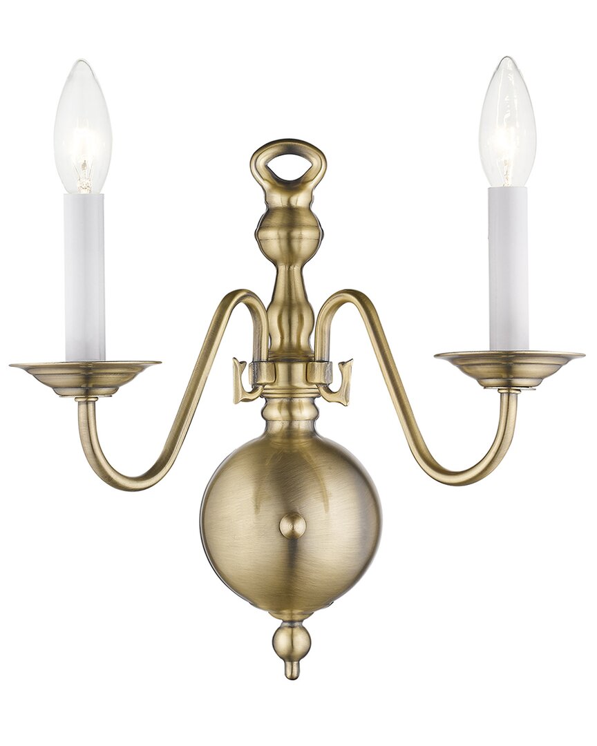 Livex Lighting Williamsburgh 2-light Antique Brass Wall Sconce