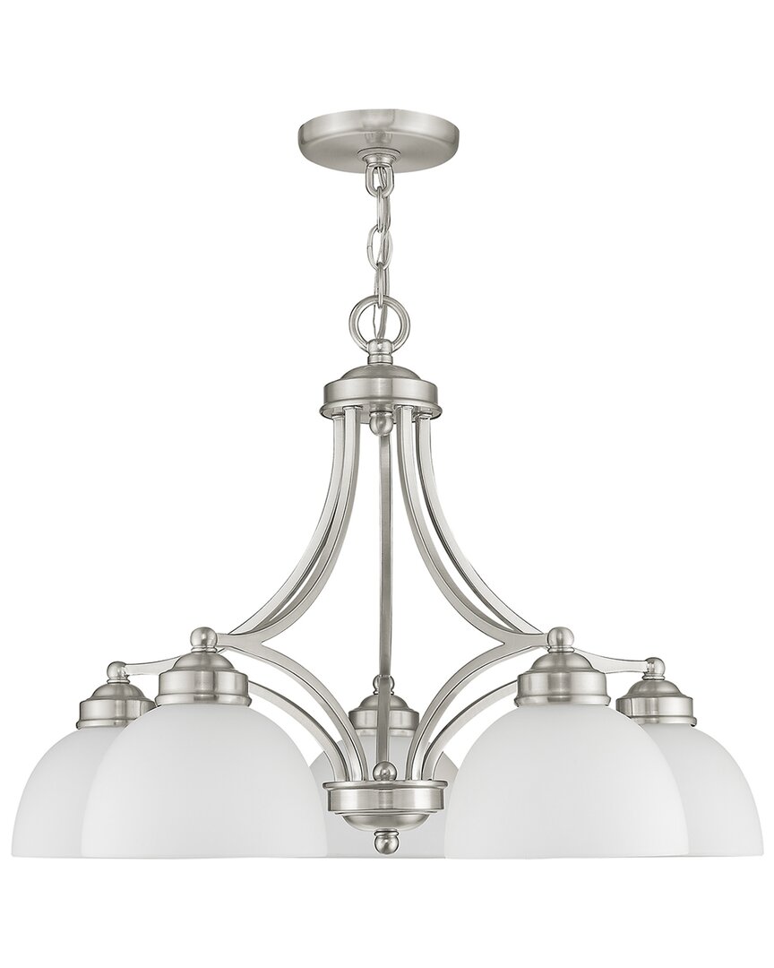 Livex Lighting Somerset 5-light Brushed Nickel Chandelier In Silver