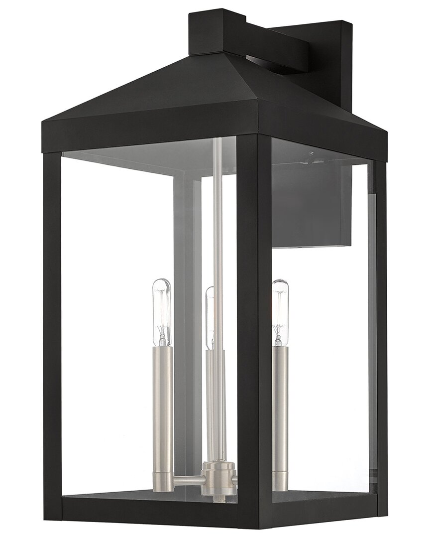 Livex Lighting Nyack 3 Light Bk Outdoor Wall Lantern In Black