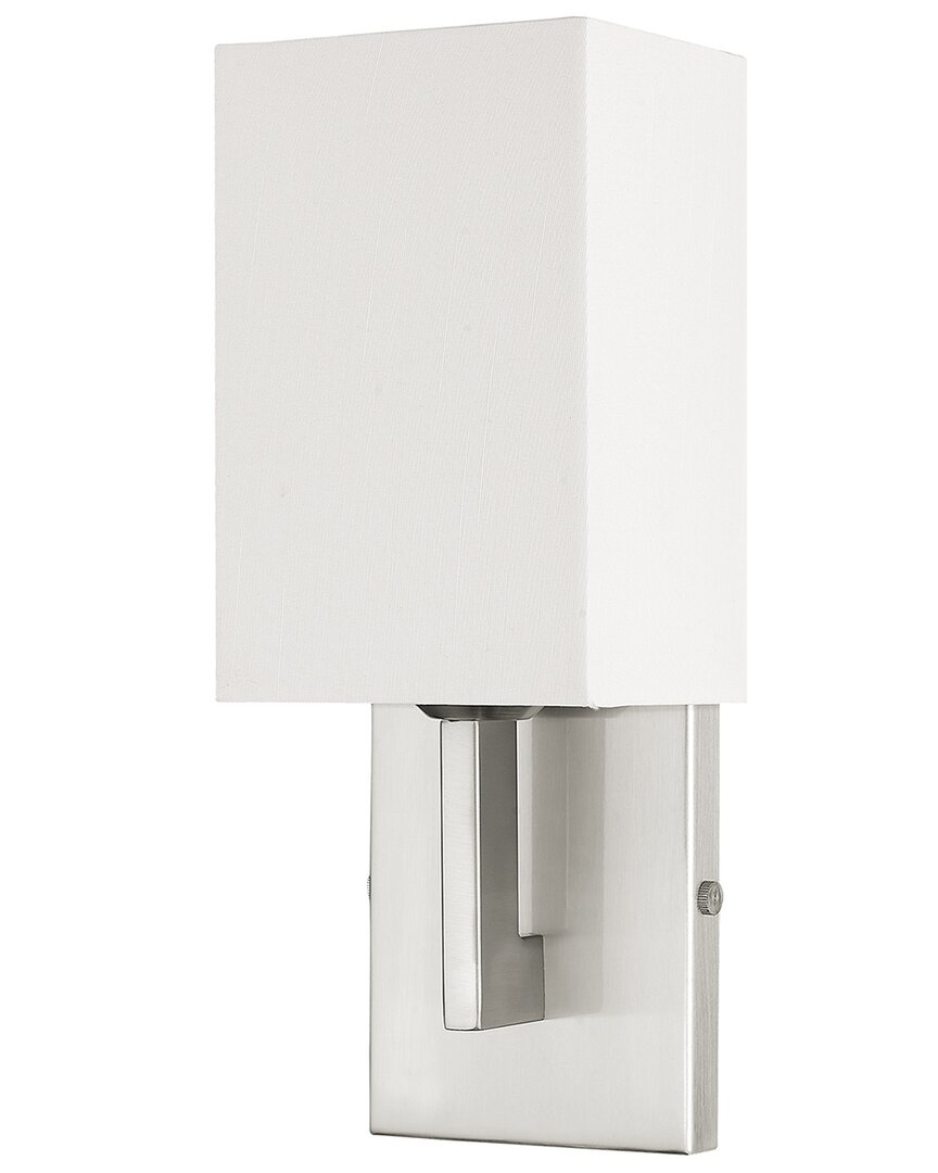 Livex Lighting Hollborn 1-light Brushed Nickel Wall Sconce In Silver