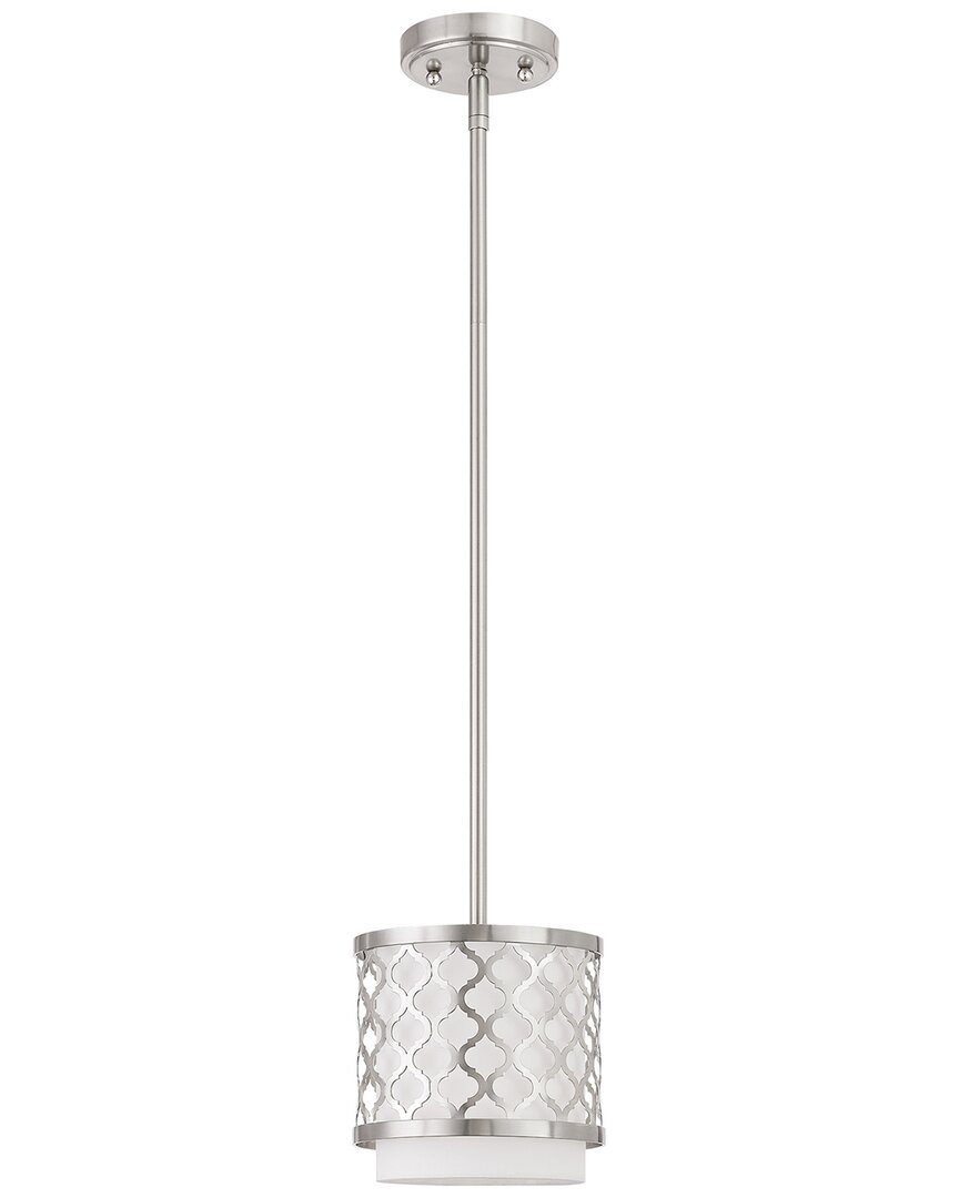 Livex Lighting Arabesque 1 Lt Bn Mini Pendant In Silver