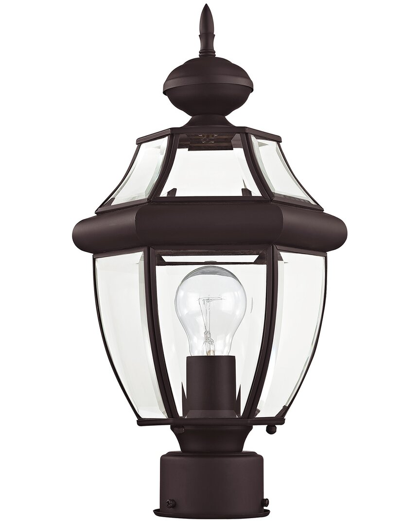 Livex Lighting Monterey 1-light Bronze Outdoor Post Lantern In Gold