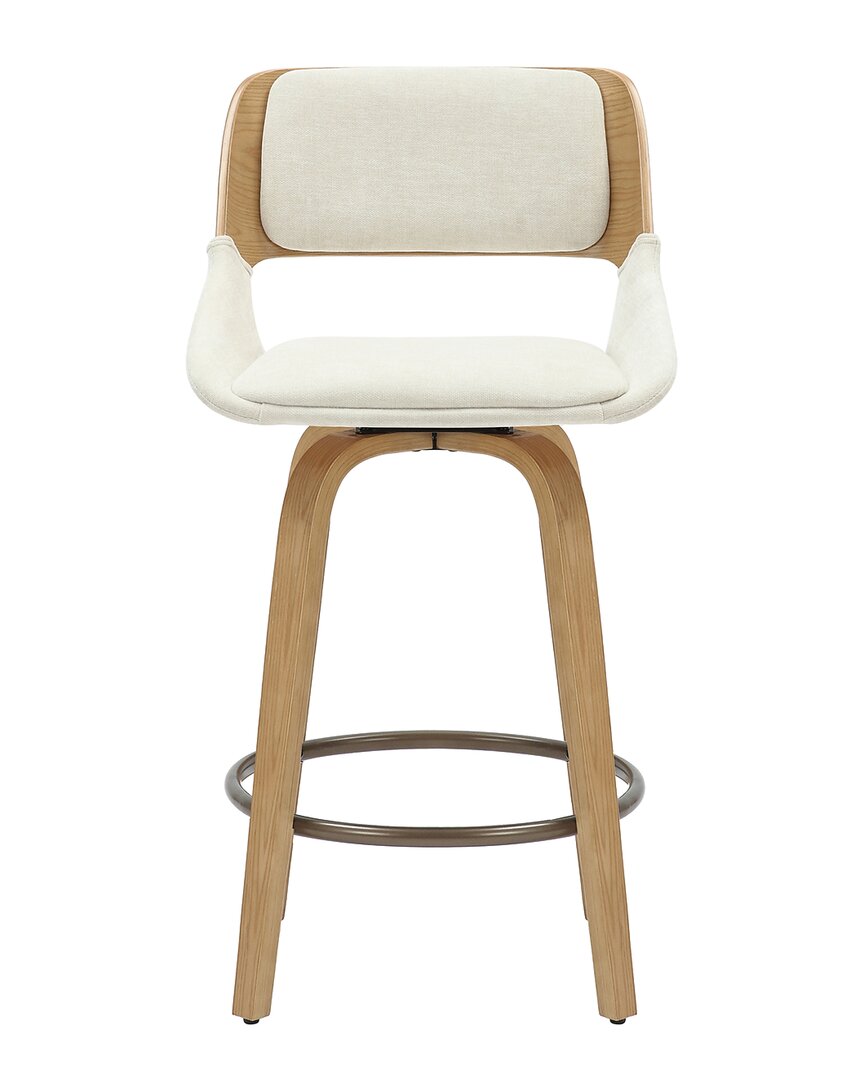 Worldwide Home Furnishings Mid-century Modern Counter Stool With Swivel In Beige