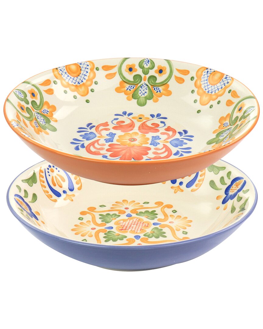 Laurie Gates Tierra 2pc Round Stoneware Dinner Bowl Set