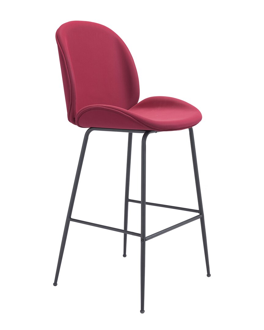 Zuo Modern Miles Bar Chair In Red