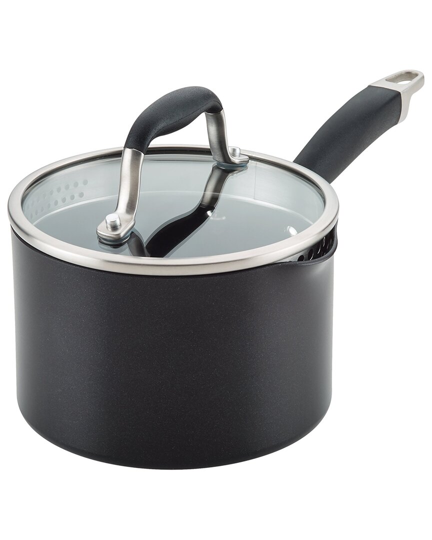 ANOLON ANOLON ADVANCED HOME 2QT HARD-ANODIZED NONSTICK SAUCEPAN WITH STRAINING LID 