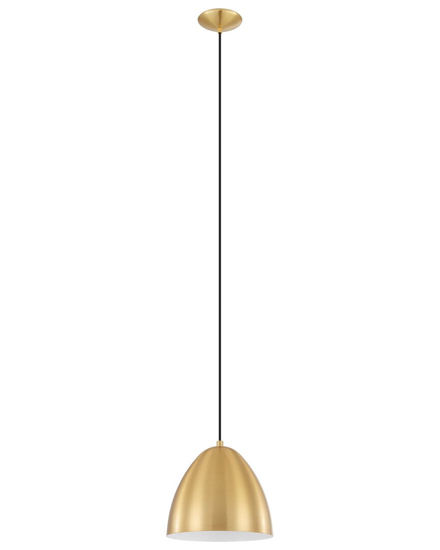 Eglo Coretto 1 Light Pendant With Brushed Gold Finish & Brushed Gold Dome Metal Shade