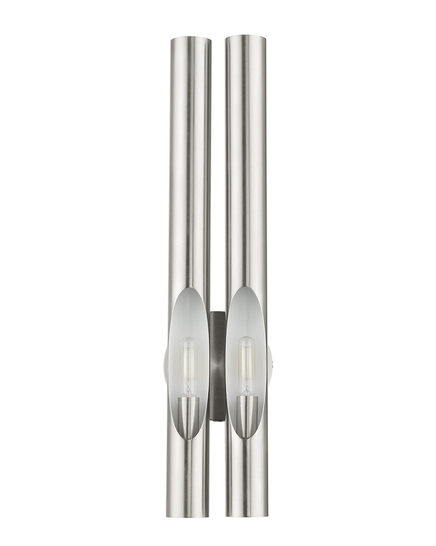 Livex Lighting Acra Nickel 2 Light Sconce In Nickel