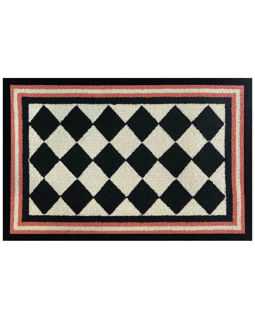 The Rug Market Harlequin 30x48in Doormat In Coral