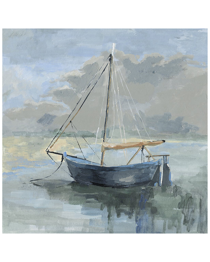 Marmont Hill Anchored Blue Boat Wall Art