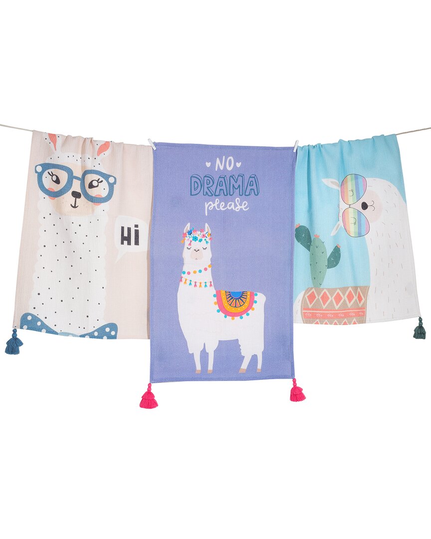 Tiramisu No Drama Llama Kitchen Towel Set In Multi