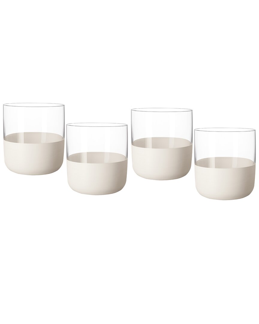 Villeroy & Boch Set Of 4 Manufacture Rock Blanc Shot Glasses In Neutral