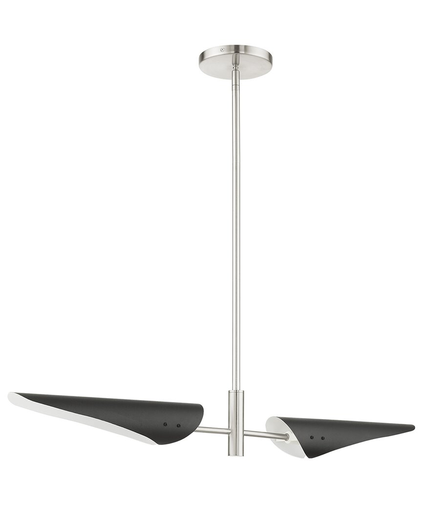Livex Lighting 2 Light Brushed Nickel Linear Chandelier