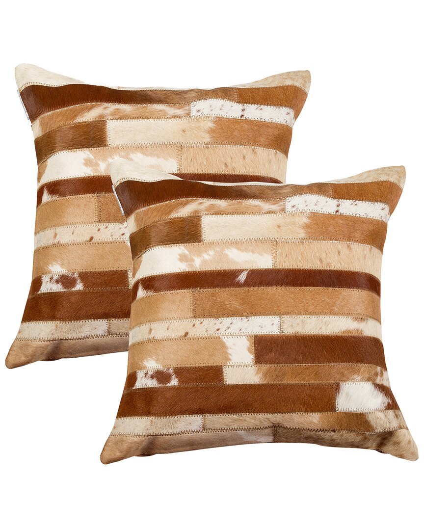 Natural Group Pack Of 2 Torino Madrid Pillow In Brown