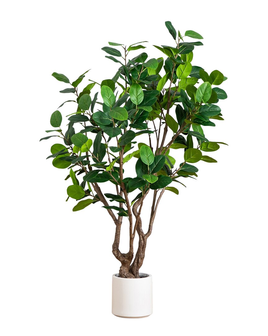 NEARLY NATURAL NEARLY NATURAL 6FT ARTIFICIAL AUDREY FICUS LEAF TREE IN DECORATIVE PLANTER