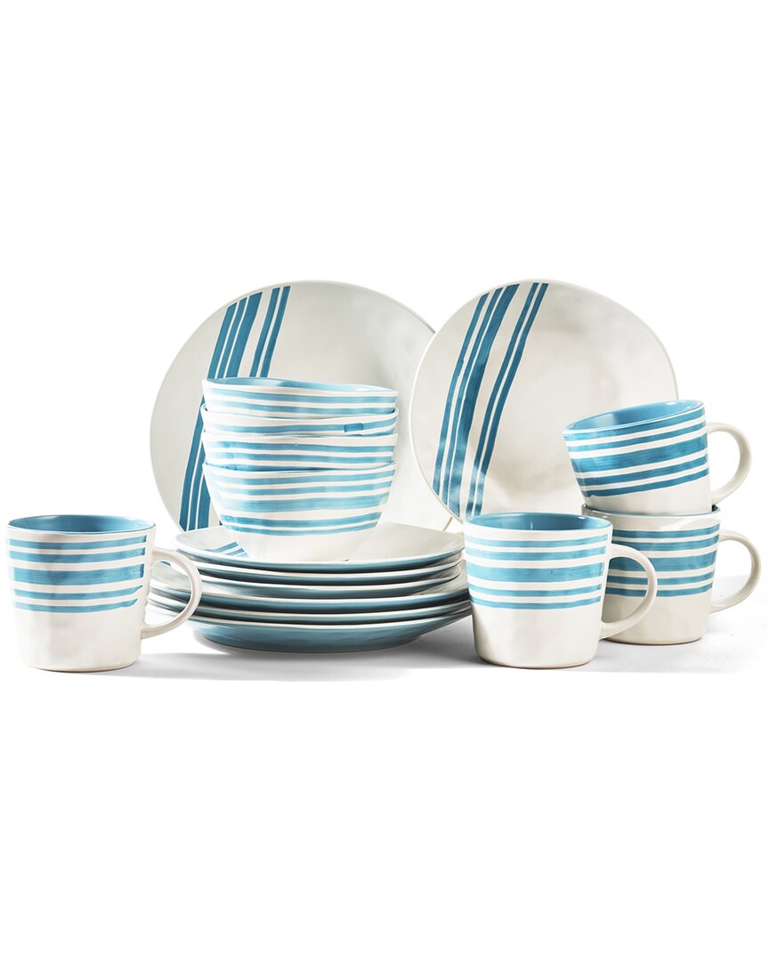 American Atelier Bistro 16pc Teal Dinnerware Set In Teal
